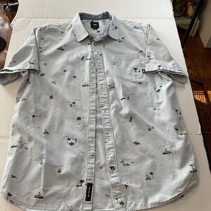 Vans Light Gray Casual Shirt with Fun Print